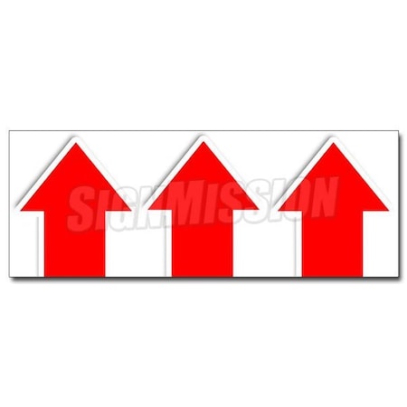 GIANT UP ARROW DECAL Sticker Turn Here Sale Follow Directions Straight